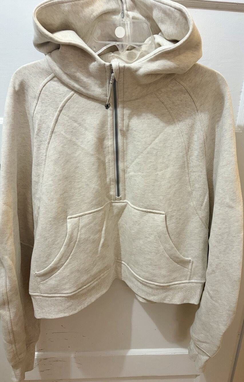 Z48- Lululemon Women’s Scuba Half Zip Hoodie Sz L/XL Cropped Athleisure Sport